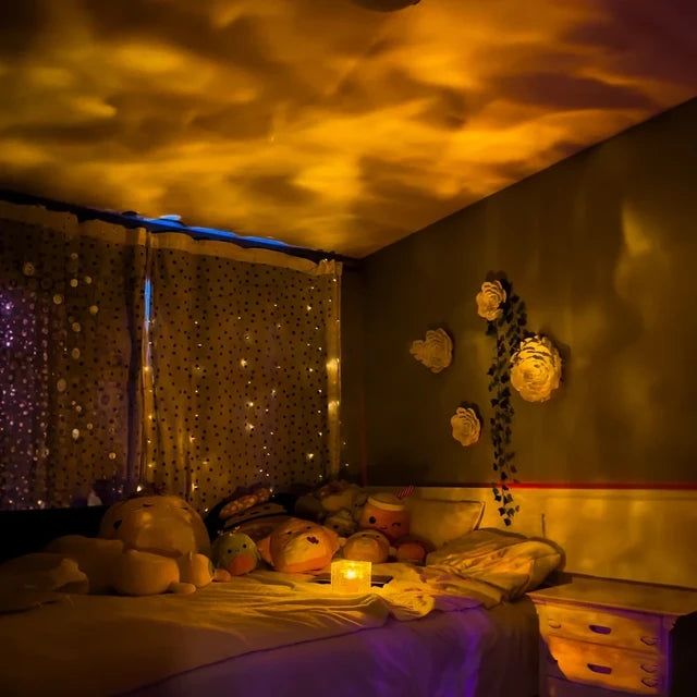 Cute 16 Color Rotating Ocean Night Lamp with Remote Northern