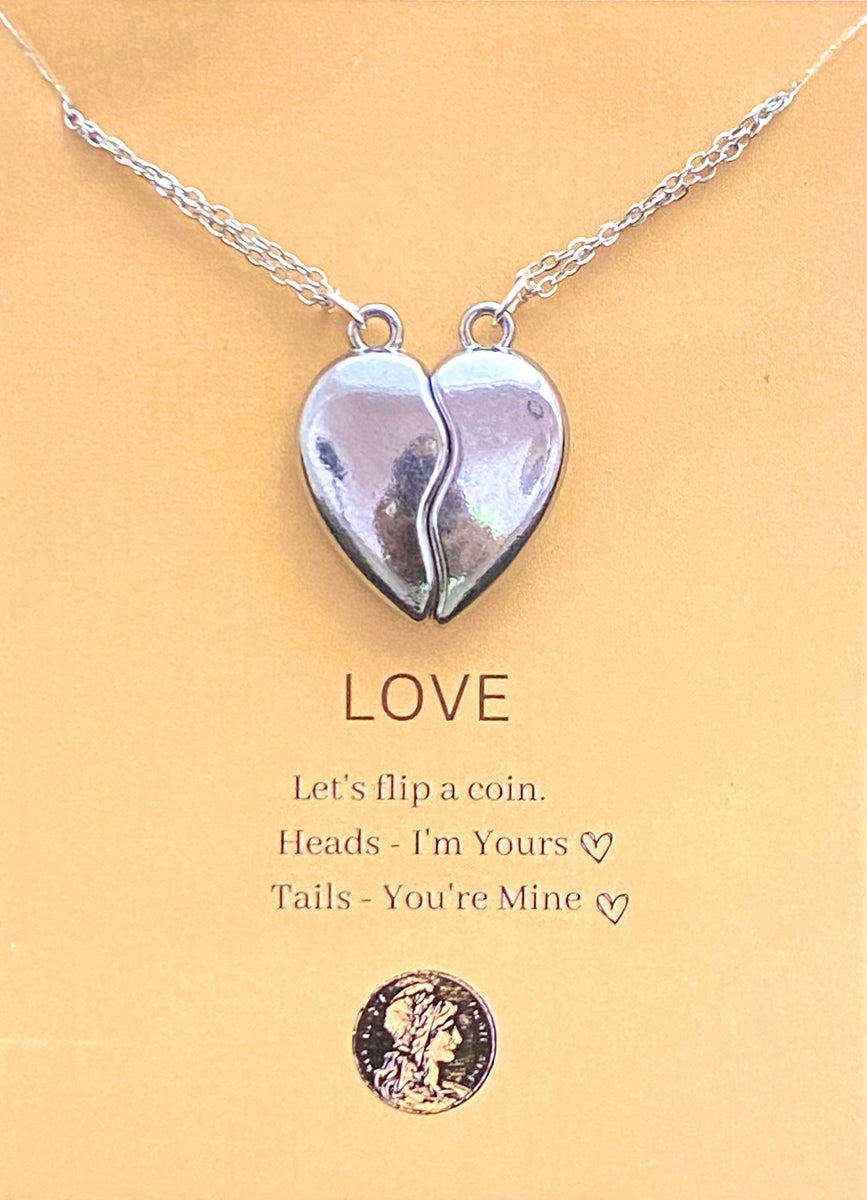 Oralia Silver Anti-Tarnish Broken Heart Couple Necklace– Oralia India