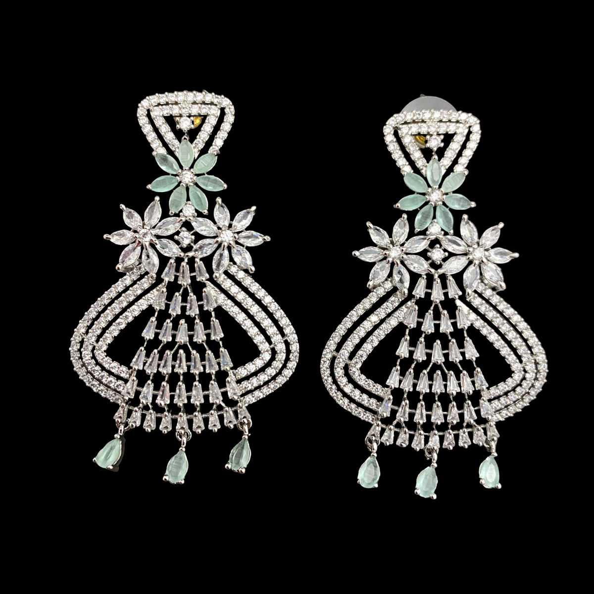 Elegant Silver American Diamond Beaded D...