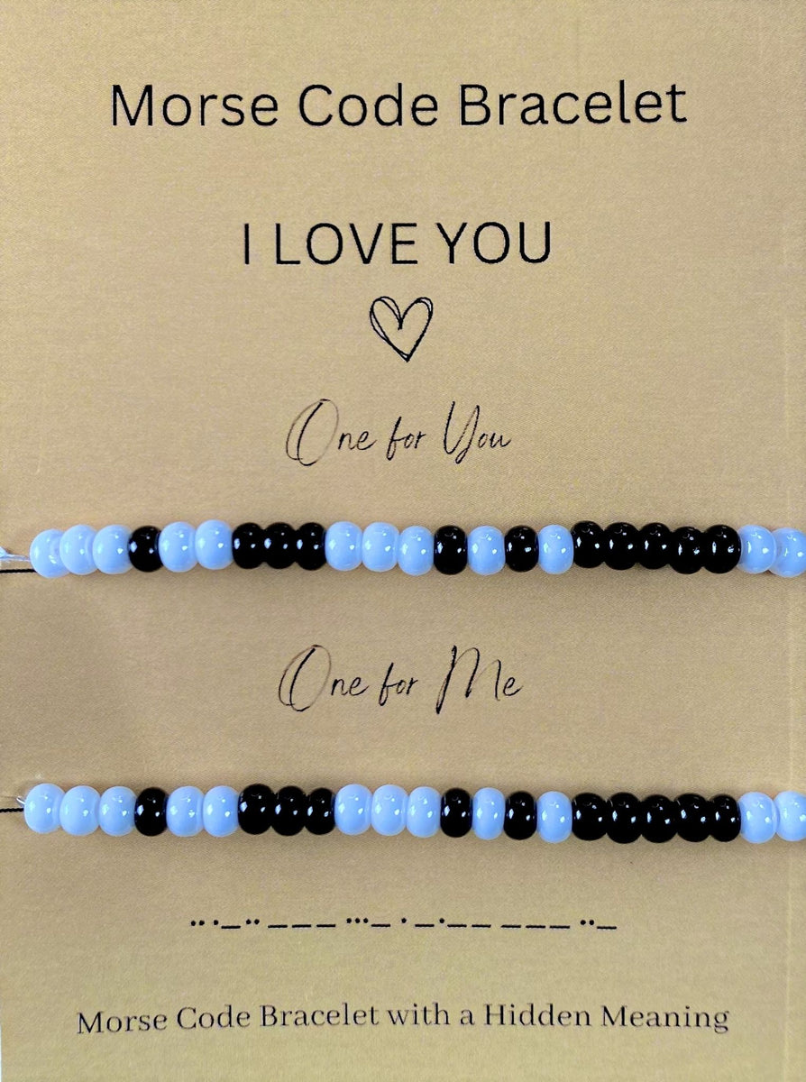 Black and White Morse Code Couple Bracelet Express Your Love