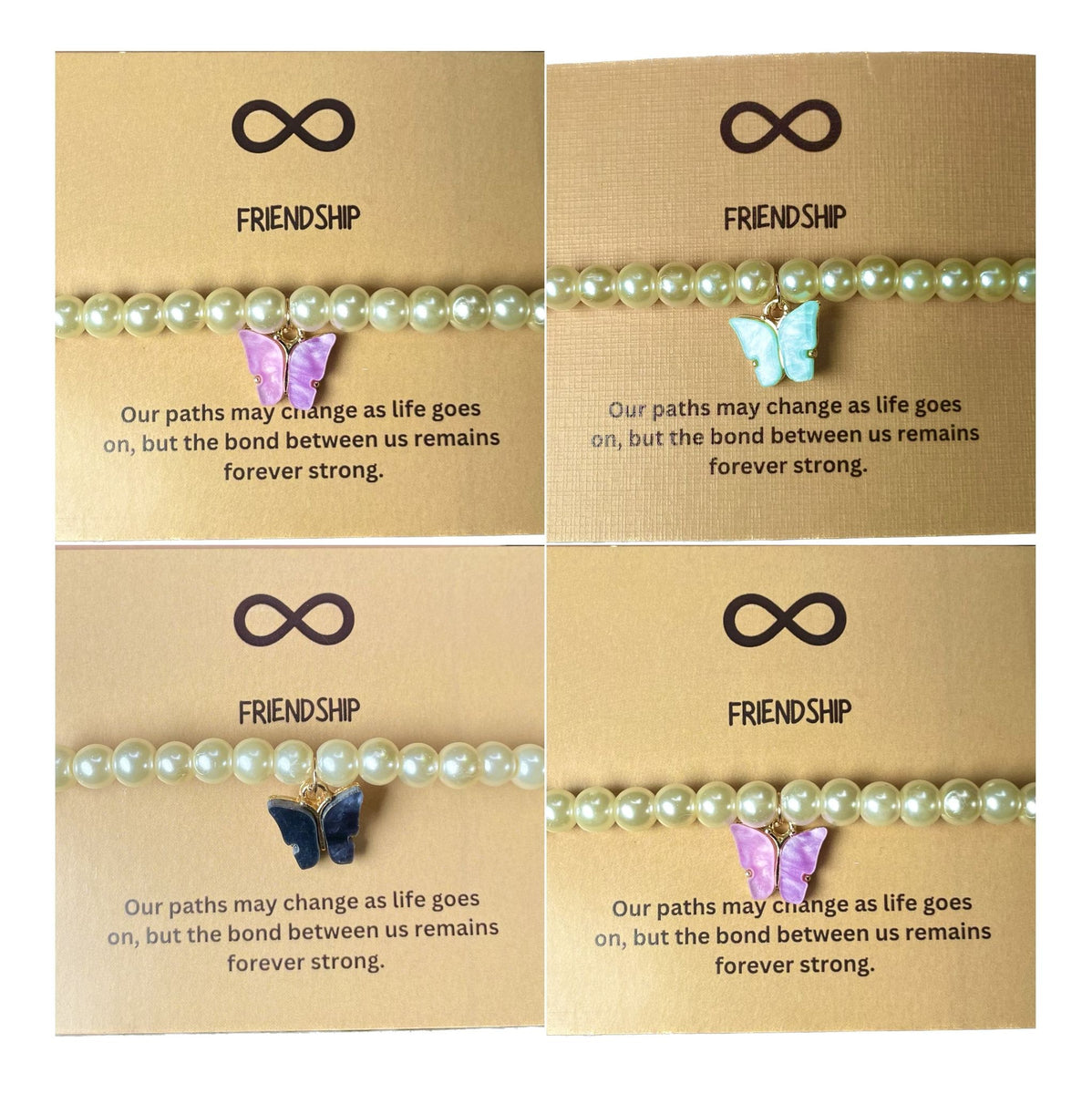 Affordable Pearl Acrylic Butterfly Bracelet Combo– Oralia India