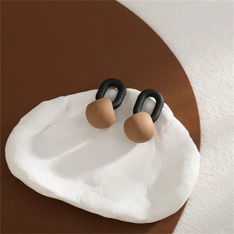 Korean Earring, Black, Daily Wear, Big, Studs, Heart, Under 100, Geometric Earrings