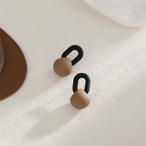 Korean Earring, Black, Daily Wear, Big, Studs, Heart, Under 100, Geometric Earrings