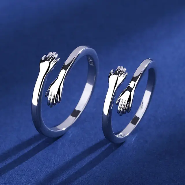 Adjustable Silver Hug Ring Combo