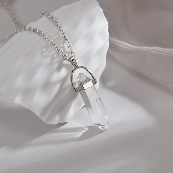 Transparent Pencil Pendant Necklace With Stainless Steel Chain (D-23)