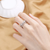 Adjustable Silver Stone Studded Leaf Designed Ring