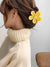 Yellow Flower Designed Hair Clutcher (D-5)