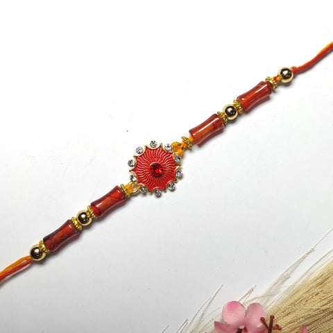 Cute Kundan Charm Bhaiya Bhabhi Rakhi Combo For Rakshabandhan