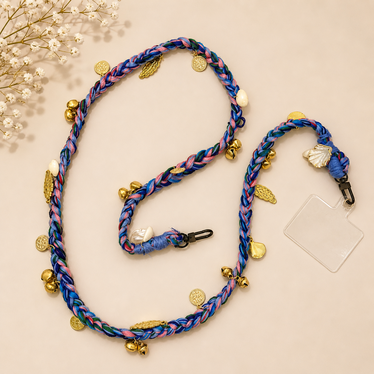 Colourful Braided Cotton Thread String Lanyard With Mobile Phone Strip ...