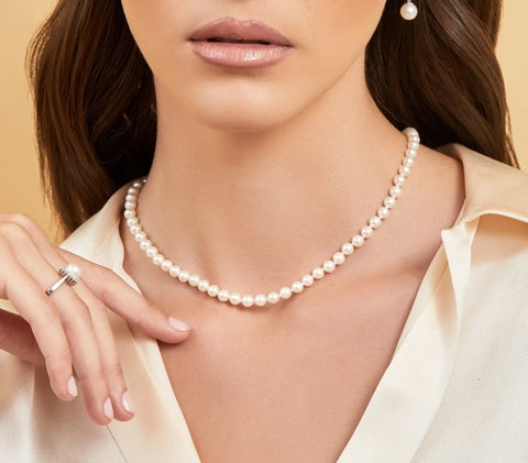 6mm Glass Pearl Necklace (For Girls)