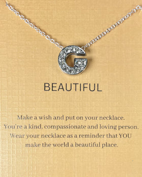 High Quality Alphabet G Initial Pendant Silver Necklace 