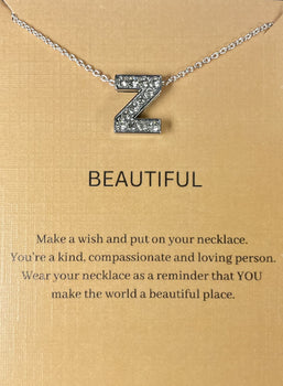High Quality Alphabet Z Initial Pendant Silver Necklace 