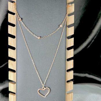 High Quality Layered Hanging Heart Necklace 
