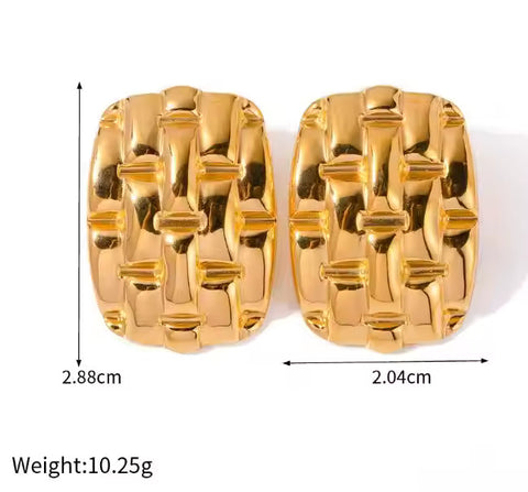 18k Gold Plated Stainless Steel Earring Stainless Steel Texture Earrings