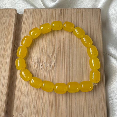 High Quality Yellow Cube Glass Beads Bracelet