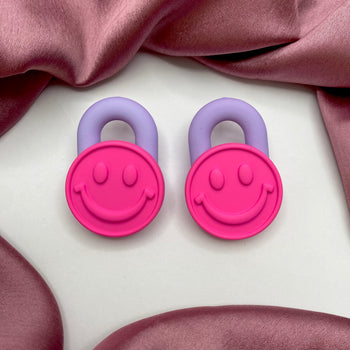 High Quality Pink Smiley Korean Earrings