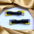High Quality Yellow & Lavender Check Print Bows Alligator Clip Pair