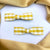 High Quality Yellow White Square Check Print Bows Alligator Clip Pair