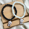Black & White Panda Charm Couple Bracelet - Stretchable (6mm)
