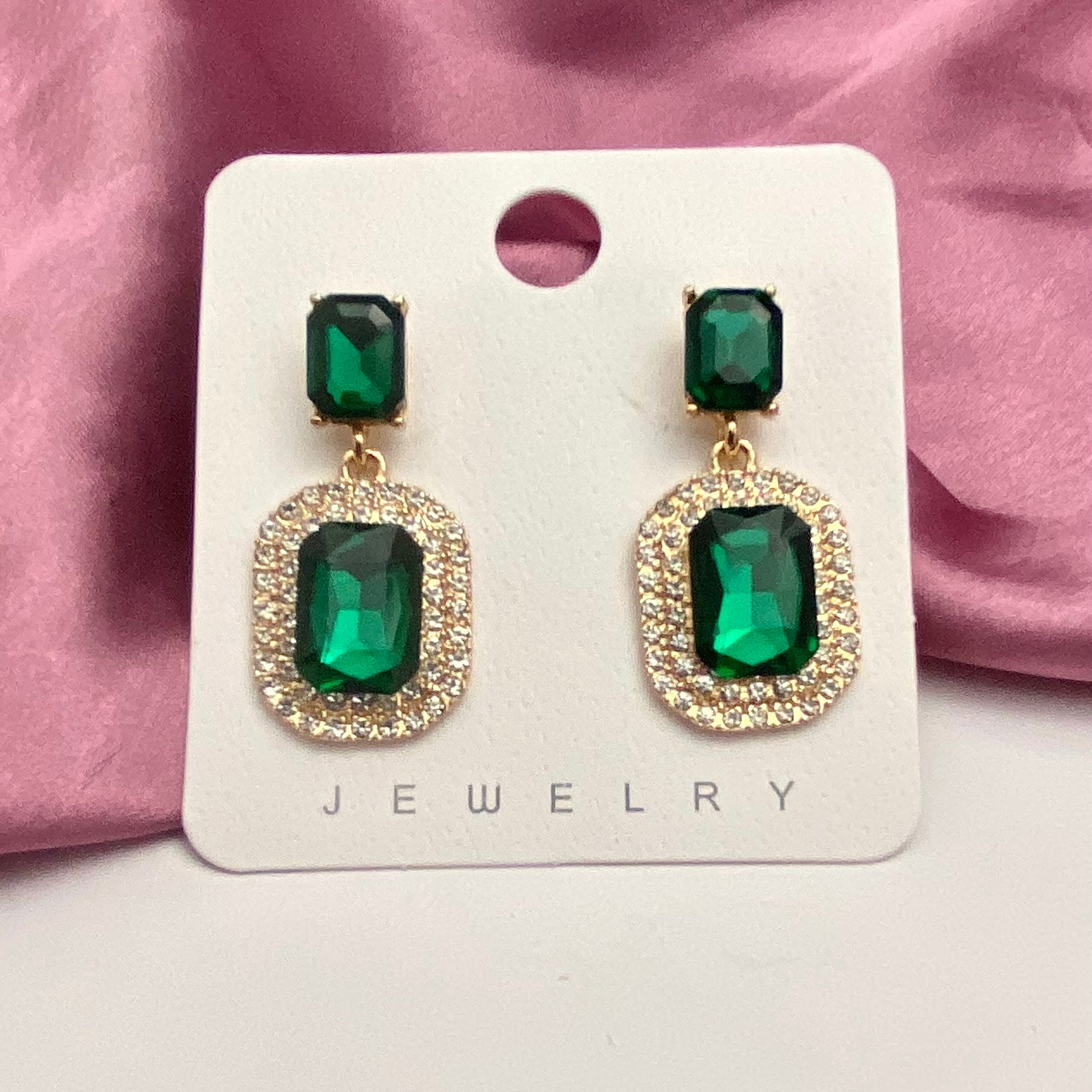 Buy DESTINY JEWEL'S Gold Plated Korean Style Green Stone Decor Drop Earrings  For Women & Girls Cubic Zirconia Alloy Drops & Danglers () Online at Best  Prices in India - JioMart.