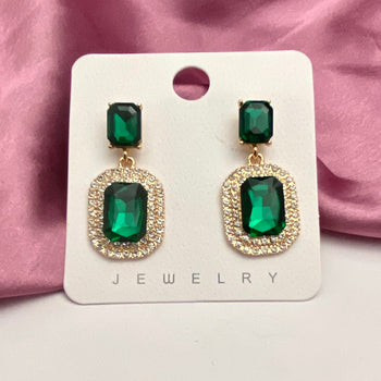 High Quality Green Stone Drop Earrings