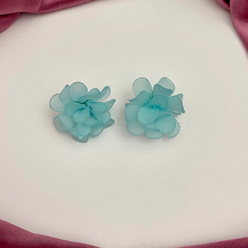 High Quality Blue Flower Stud Earrings