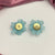 High Quality Blue Flower Stud Earrings