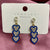 High Quality Blue Triple Heart Korean Earrings