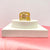 Pink Stone Studded Belt Buckle Designed Golden Copper Ring