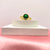 Green Round Stone Studded Golden Copper Ring