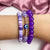 High Quality Dreamy Galaxy Set Of 3 Purple Evil Eye Bracelet Combo