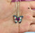 High Quality Waterproof Black Butterfly With Silver Chain Necklace