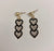 High Quality Black Triple Heart Korean Earrings