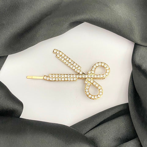 Stone Studded Scissor Designed Hair Pin