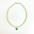 Cute Elegant 8mm Pearl Necklace With Stone Studded Green Heart Charm
