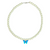 Cute Elegant 8mm Pearl Necklace With Blue Butterfly Charm