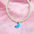 Cute Elegant 8mm Pearl Necklace With Blue Butterfly Charm