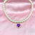Cute Elegant 8mm Pearl Necklace With Stone Studded White Heart Charm