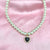 Cute Elegant 8mm Pearl Necklace With Stone Studded Black Heart Charm
