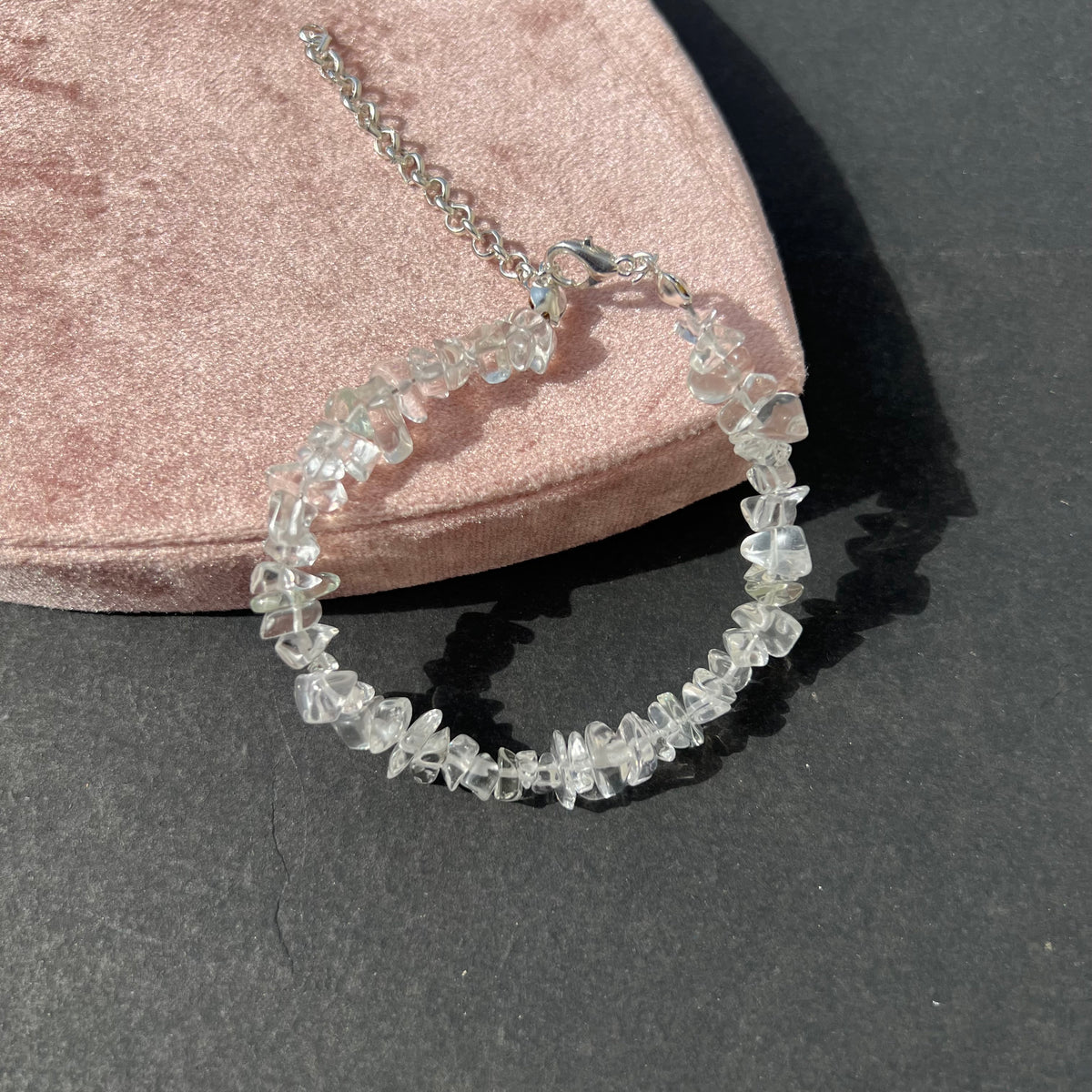 Unique Transparent uncut Stone Bracelet– Oralia India