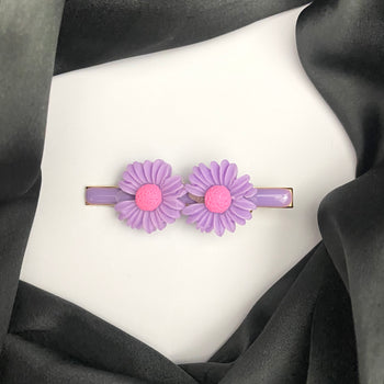 Lavender Double Flower Hair Clip