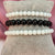 Adjustable Set Of 3 White & Black Bracelet Combo