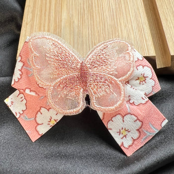 High Quality Butterflies Floral Bow Clip