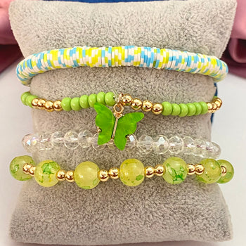 Adjustable Set Of 4 Bracelet Stacks