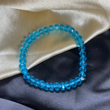 High Quality Aqua Blue Crystal Glass Beads Bracelet