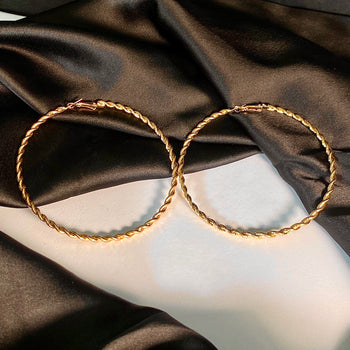 High Quality XXL Golden Gothic Hoops