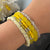 Yellow Pack of 5 Stretchable Glass Beads Bracelet