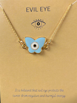 High Quality Butterfly Evil Eye Charm Necklace
