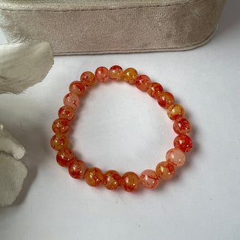 High Quality Red & Yellow Glass Beads Bracelet Perfect For Dailywear