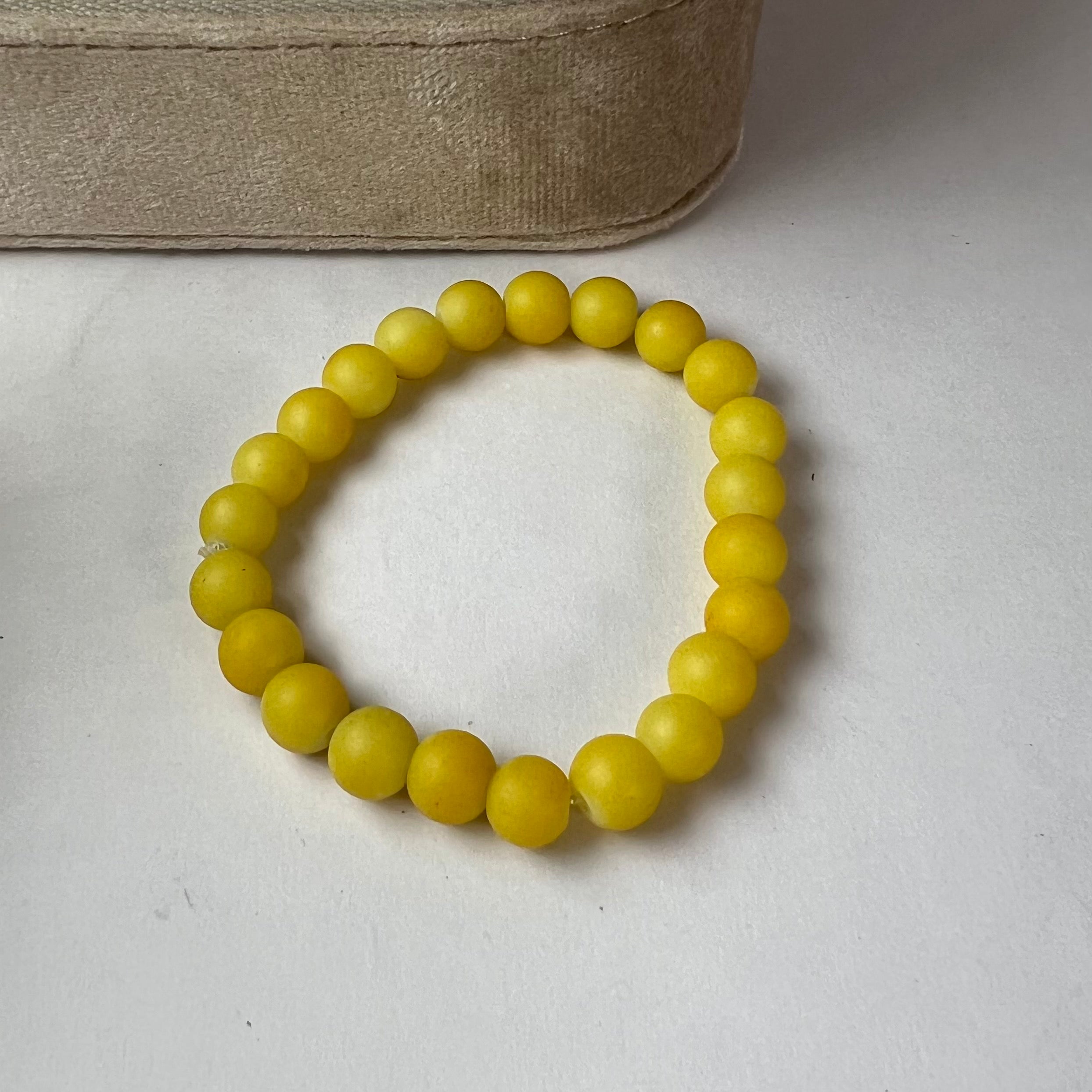 Buy SATYAMANI Natural Energized Original Yellow Jade Beads Bracelet with  Hook Pack of 1 Pc at Amazonin